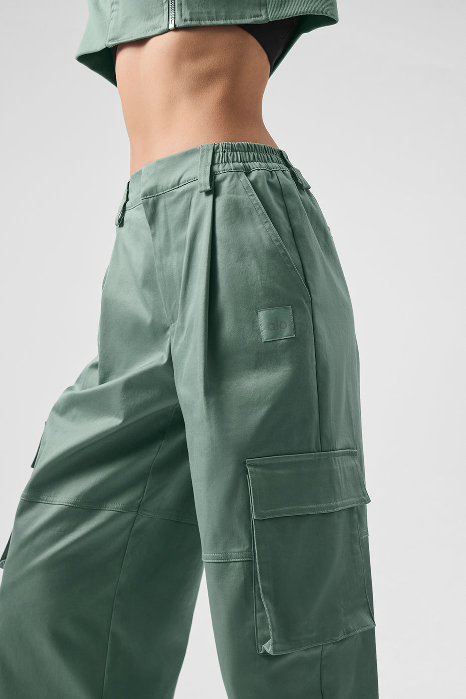 High Rise Night Out Cargo Trouser — Botanical Green