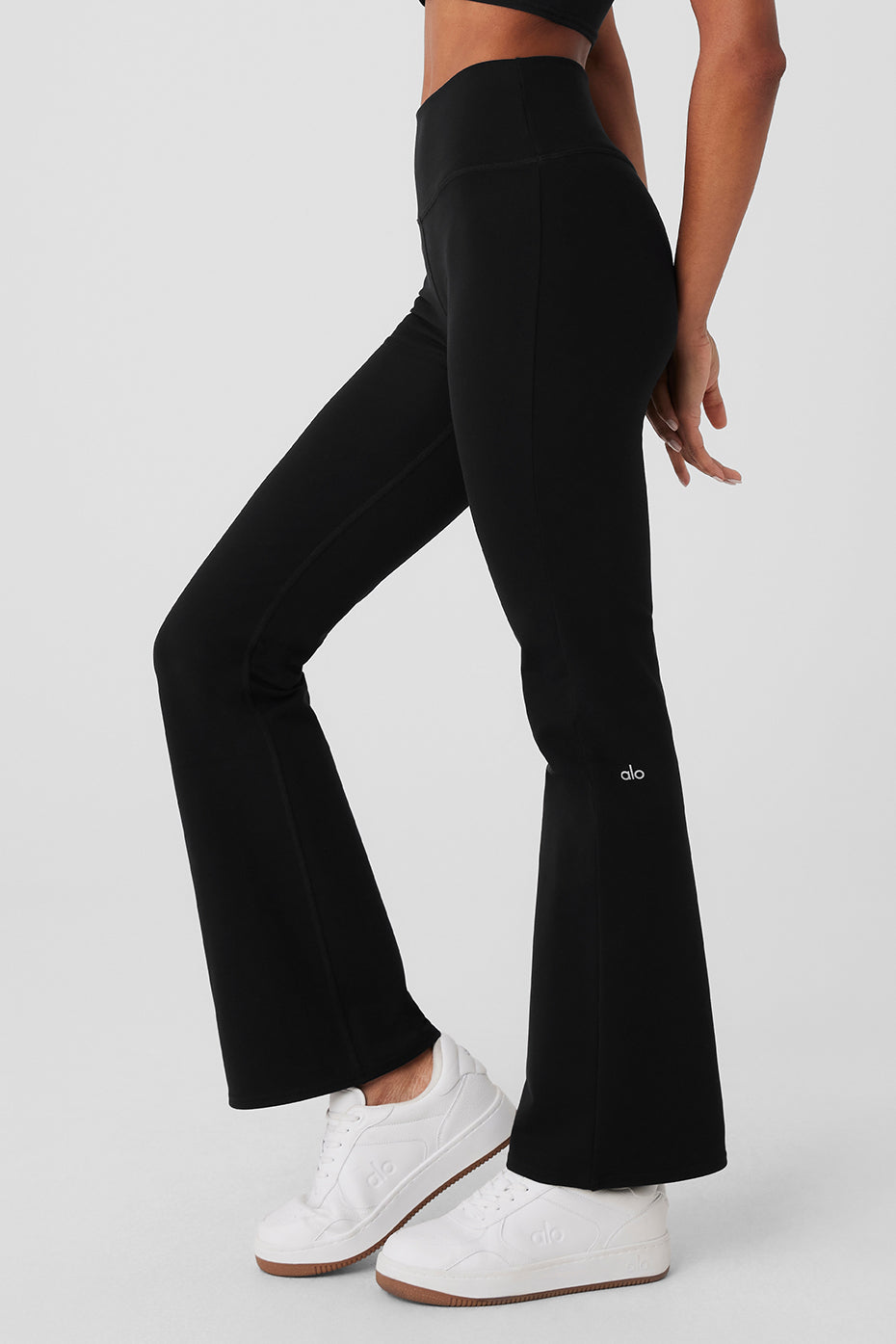 Airbrush High Rise Flare Leggings — Black