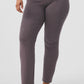 Denim Knit High Rise Flare Pant — Raisinette/Black