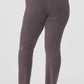 Denim Knit High Rise Flare Pant — Raisinette/Black