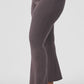 Denim Knit High Rise Flare Pant — Raisinette/Black