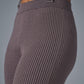 Denim Knit High Rise Flare Pant — Raisinette/Black