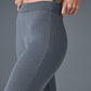 Denim Knit High Rise Flare Pant — Steel Grey/Anthracite