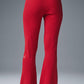Denim Knit High Rise Flare Pant — Bold Red/Dark Bold Red