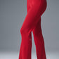 Denim Knit High Rise Flare Pant — Bold Red/Dark Bold Red