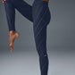 Alosoft High Rise Sunray Leggings — Navy/Ivory