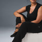 Snuggle Up Sweater High Rise Wide Leg Pant — Black