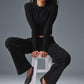 Snuggle Up Sweater High Rise Wide Leg Pant — Black