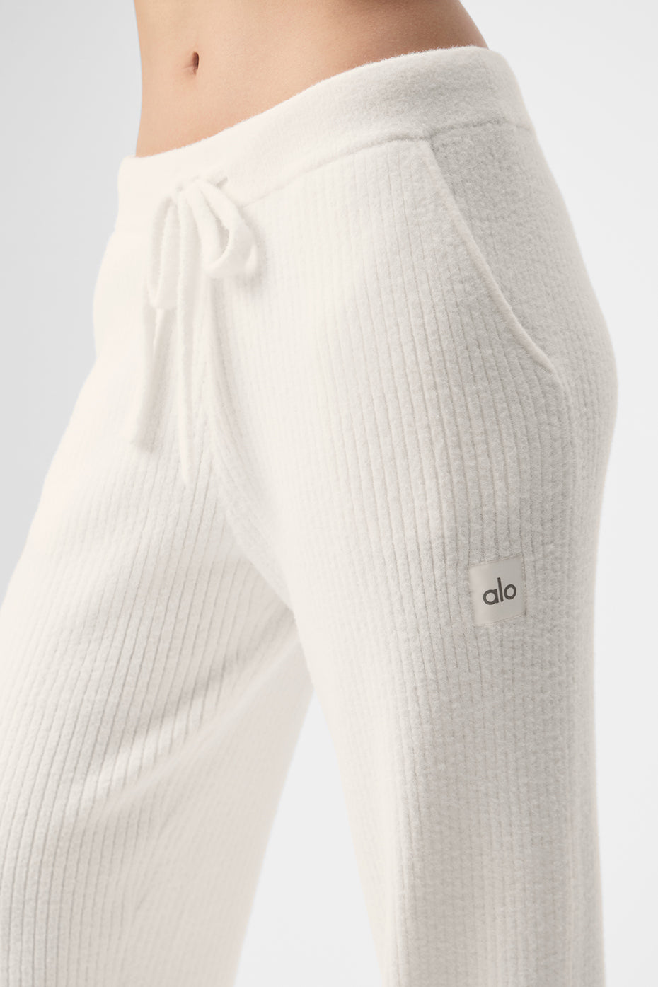 Snuggle Up Sweater High Rise Wide Leg Pant — Ivory