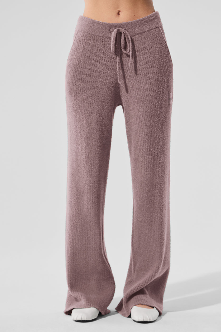 Snuggle Up Sweater High Rise Wide Leg Pant — Mushroom