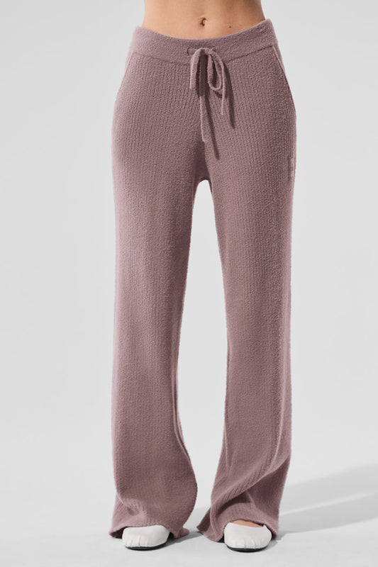 Snuggle Up Sweater High Rise Wide Leg Pant — Mushroom