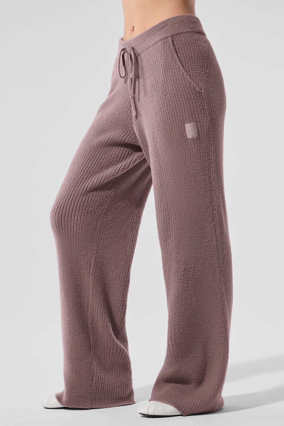 Snuggle Up Sweater High Rise Wide Leg Pant — Mushroom
