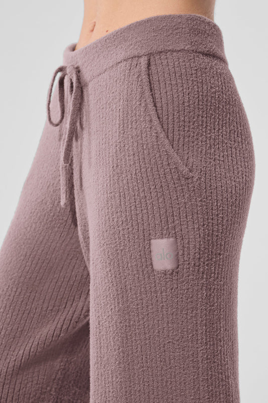Snuggle Up Sweater High Rise Wide Leg Pant — Mushroom