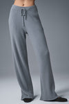Snuggle Up Sweater High Rise Wide Leg Pant — Steel Grey