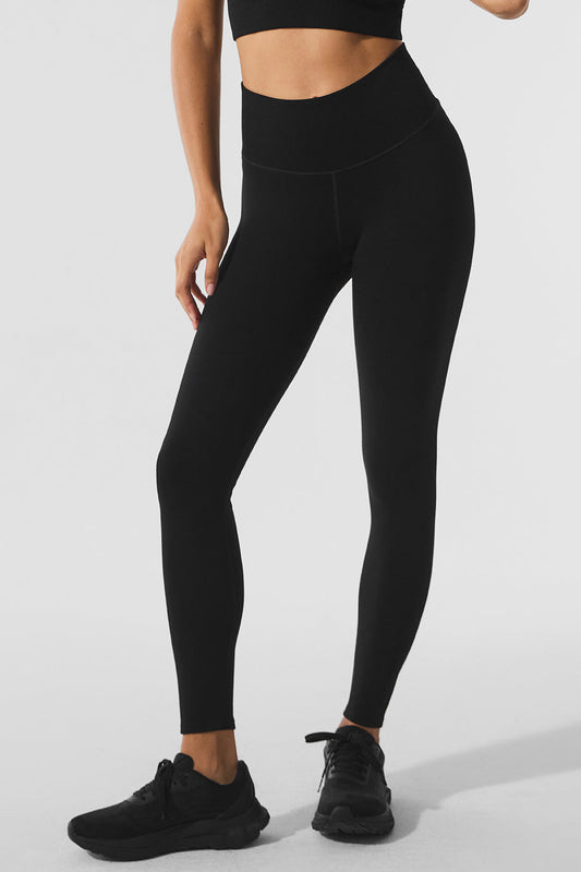 Seamless Winter Warm Plush High Rise 7/8 Leggings — Black