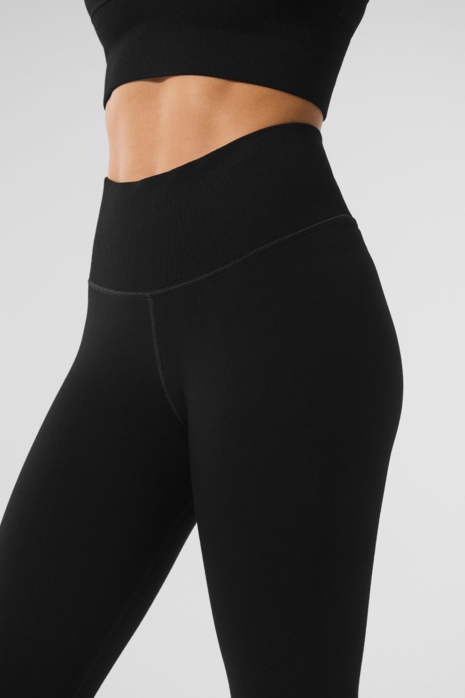 Seamless Winter Warm Plush High Rise 7/8 Leggings — Black