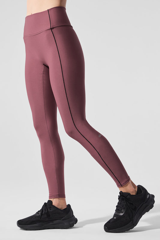 Airlift High Rise Redefine Leggings — Burgundy Truffle/Black