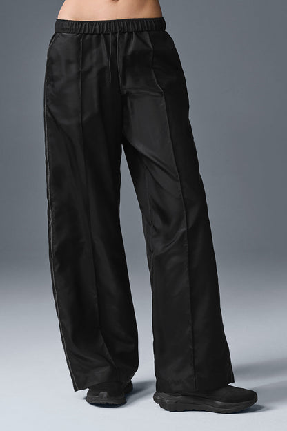 Afterglow Wide Leg Track Pant — Black