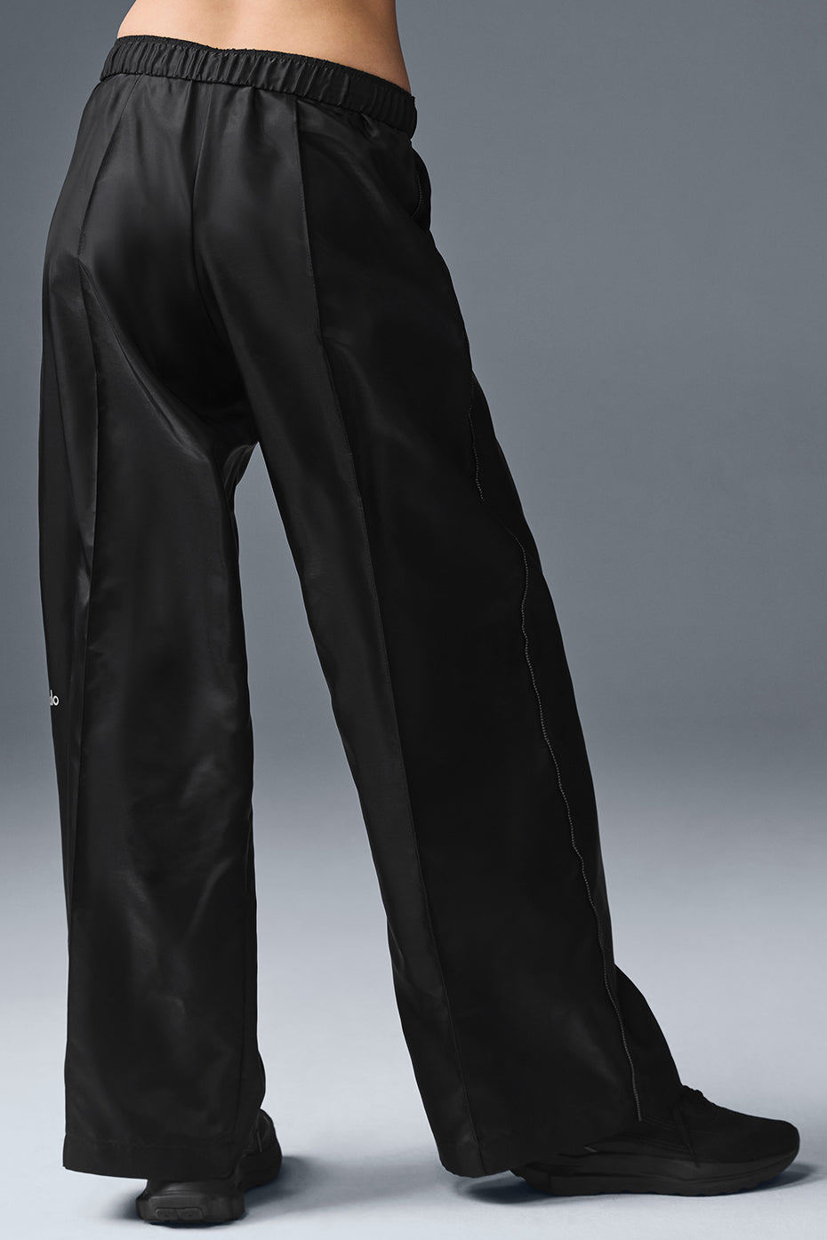 Afterglow Wide Leg Track Pant — Black