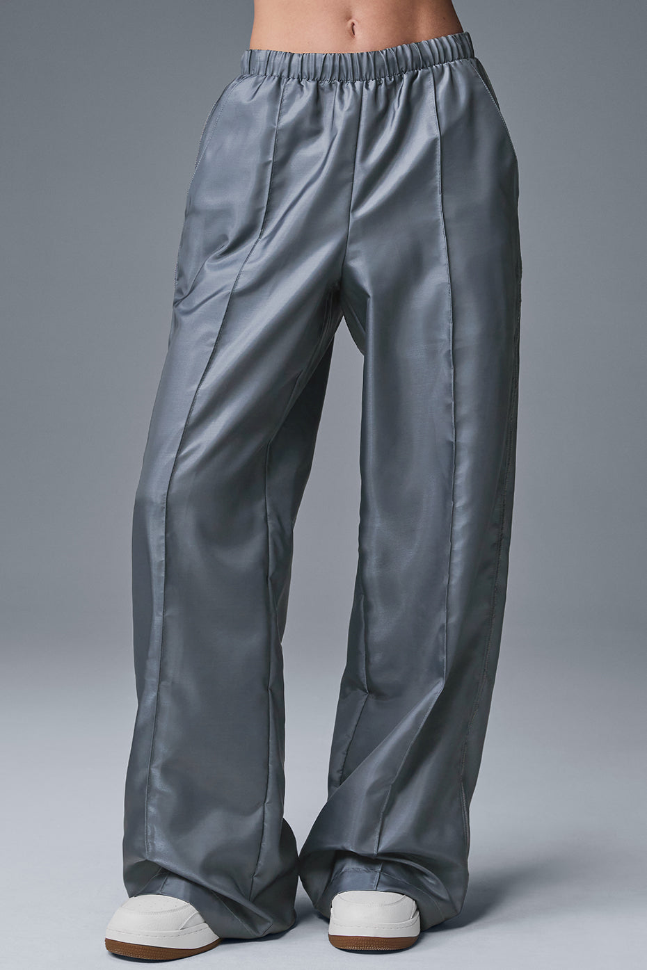 Afterglow Wide Leg Track Pant — Steel Grey
