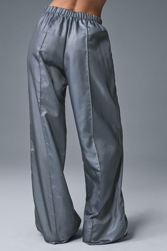 Afterglow Wide Leg Track Pant — Steel Grey