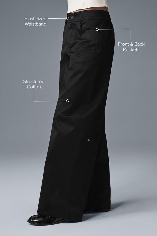 Wanderlust Wide Leg Trouser — Black