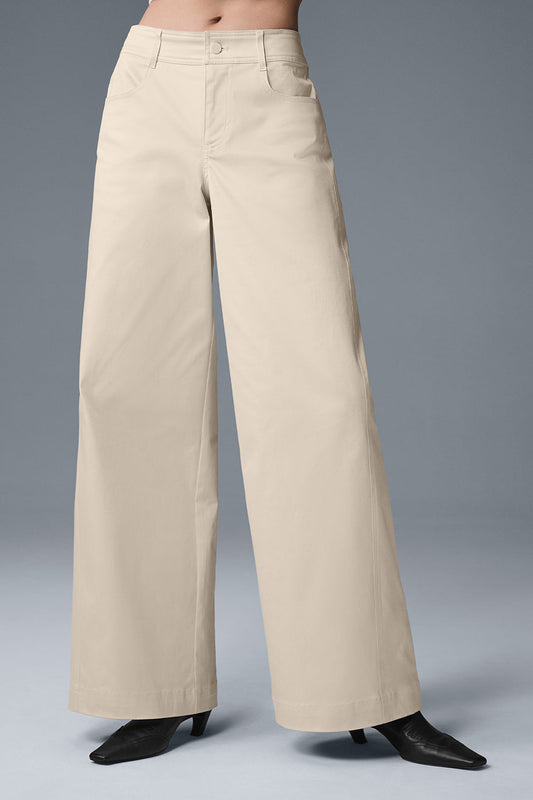 Wanderlust Wide Leg Trouser — Oat Milk