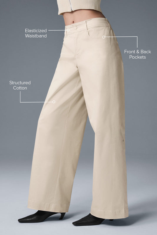 Wanderlust Wide Leg Trouser — Oat Milk