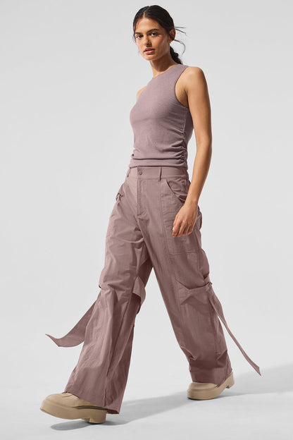 High Rise Voyager Trouser — Mushroom