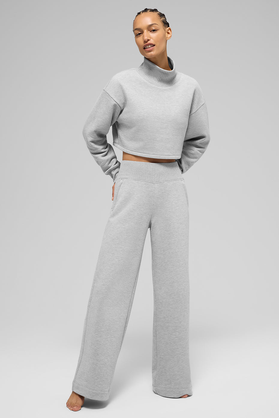 Serenity Wide Leg Joggers — Athletic Heather Grey