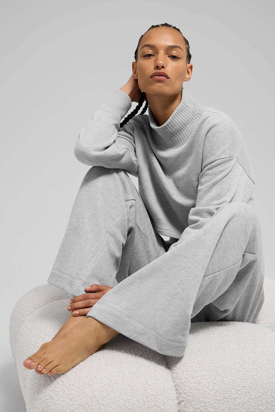 Serenity Wide Leg Joggers — Athletic Heather Grey