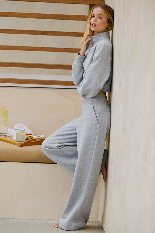 Serenity Wide Leg Joggers — Athletic Heather Grey