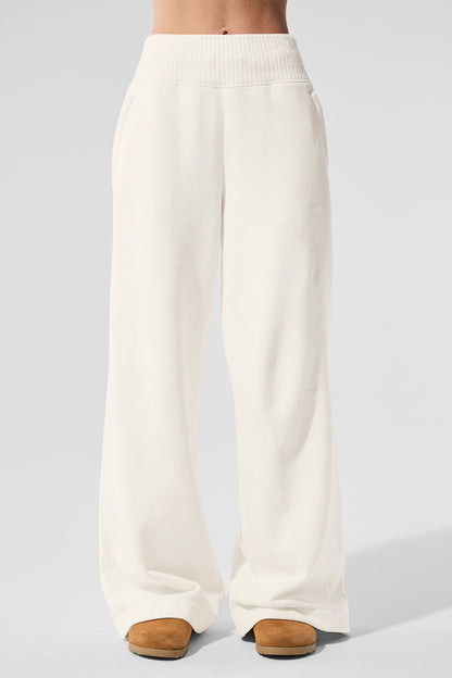 Serenity Wide Leg Joggers — Ivory