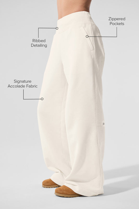 Serenity Wide Leg Joggers — Ivory