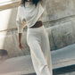 Serenity Wide Leg Joggers — Ivory