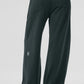 Serenity Wide Leg Joggers — Charcoal Green