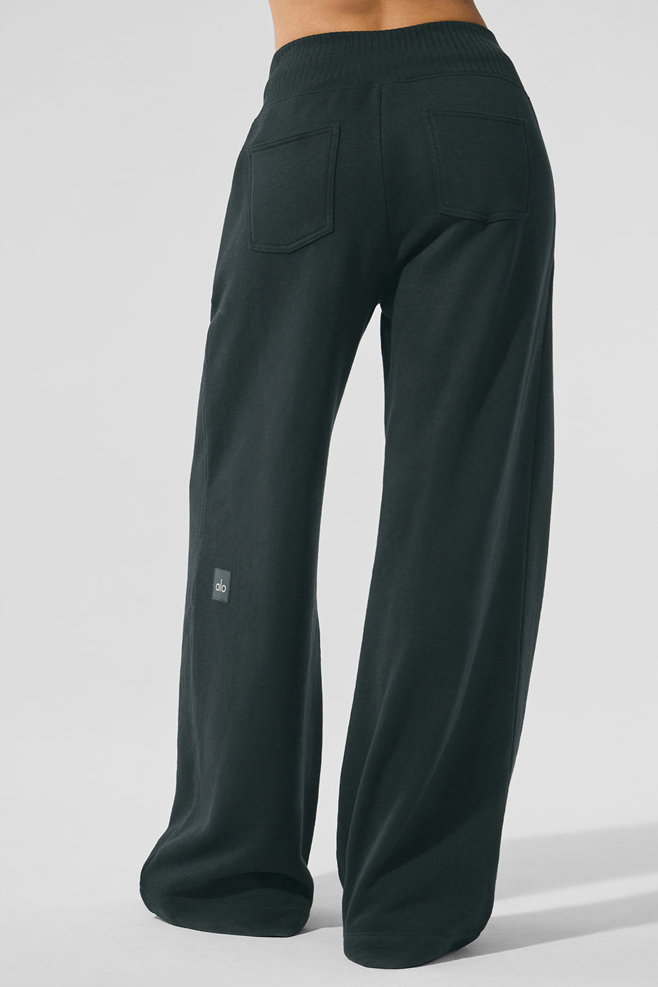 Serenity Wide Leg Joggers — Charcoal Green