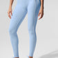 Alosoft High Rise Heart Throb Leggings — Seashell Blue Heather/White