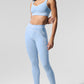 Alosoft High Rise Heart Throb Leggings — Seashell Blue Heather/White