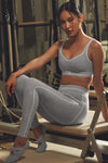 Alosoft High Rise Heart Throb Leggings — Athletic Heather Grey/White