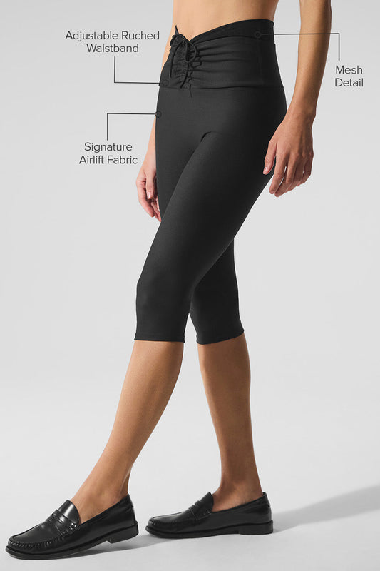 Airlift Mesh High Rise Divine Capri — Black