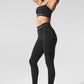 Alosoft High Rise 7/8 Relay Leggings — Black/White