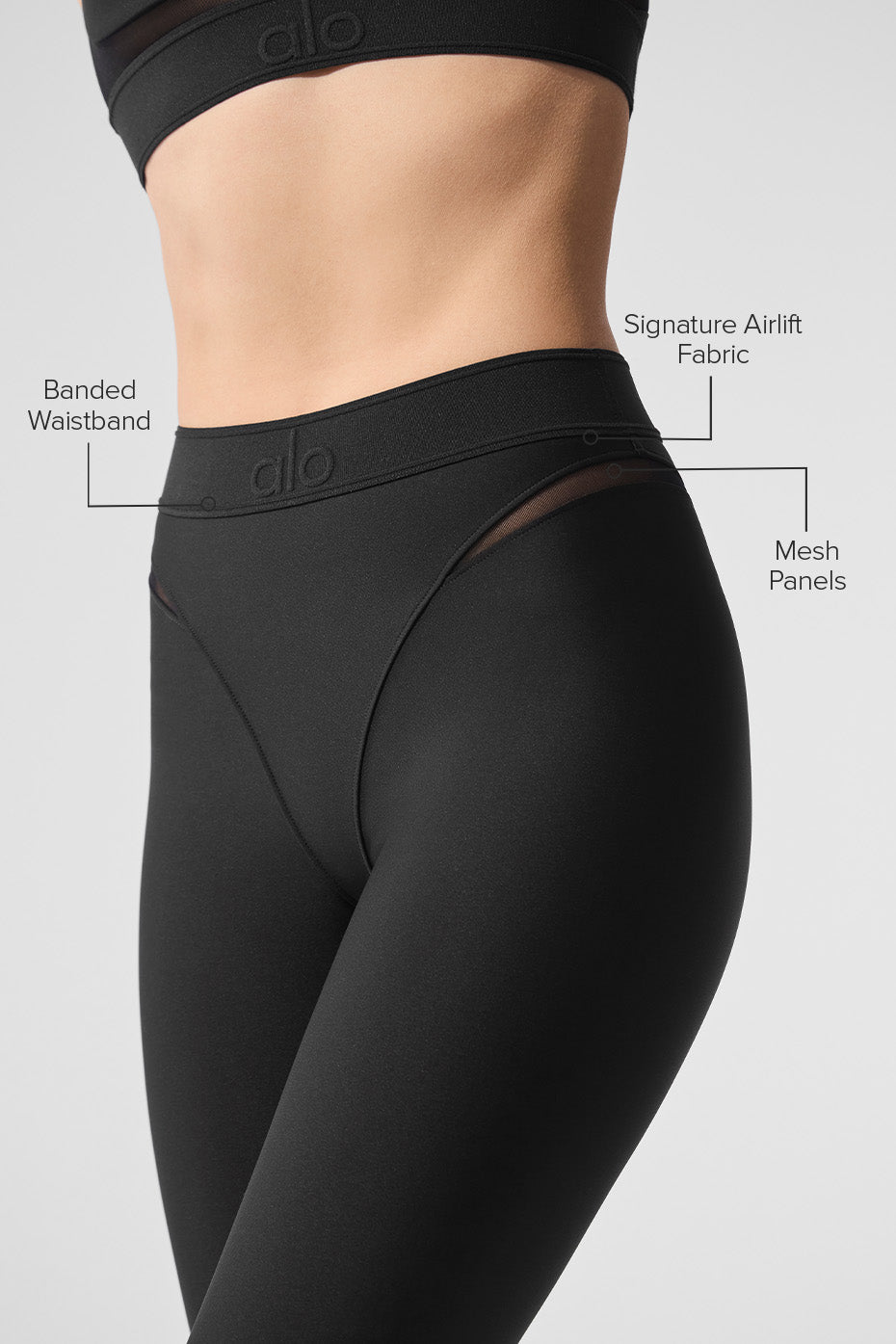 Airlift High Rise 7/8 Rebel Leggings — Black