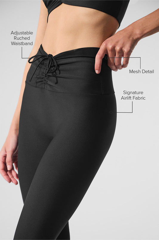 Airlift Mesh High Rise Divine Leggings — Black