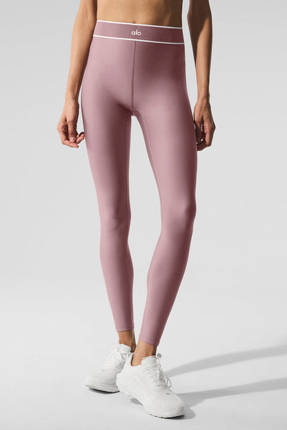 Airlift High Rise Alignment Leggings — Smoky Quartz/White