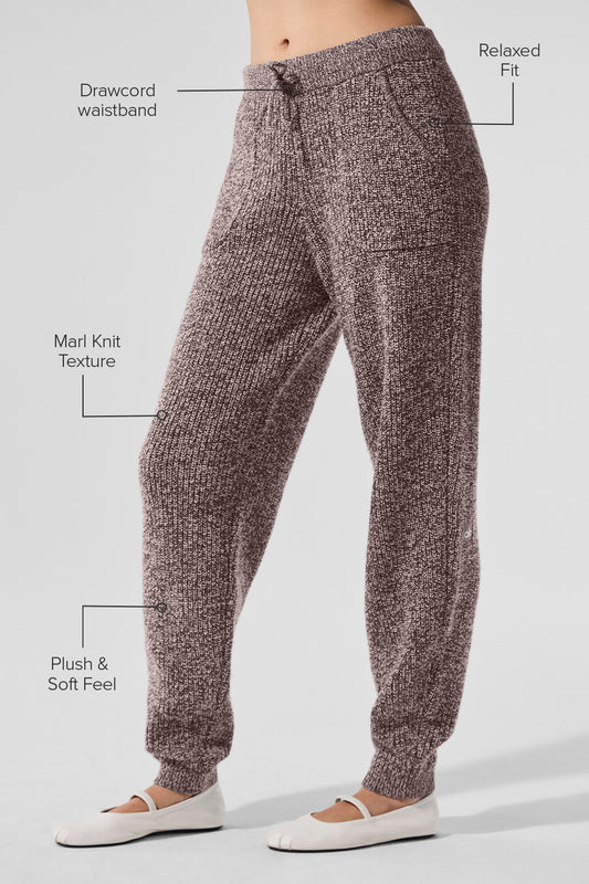 Marl Sweater Pant — Mushroom Marl