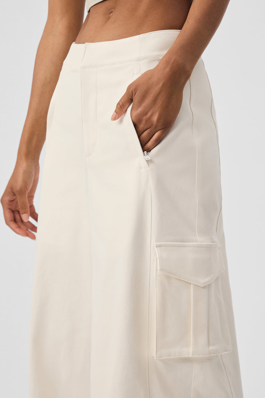 Show Off Cargo Wide Leg Trouser (Regular) — Ivory