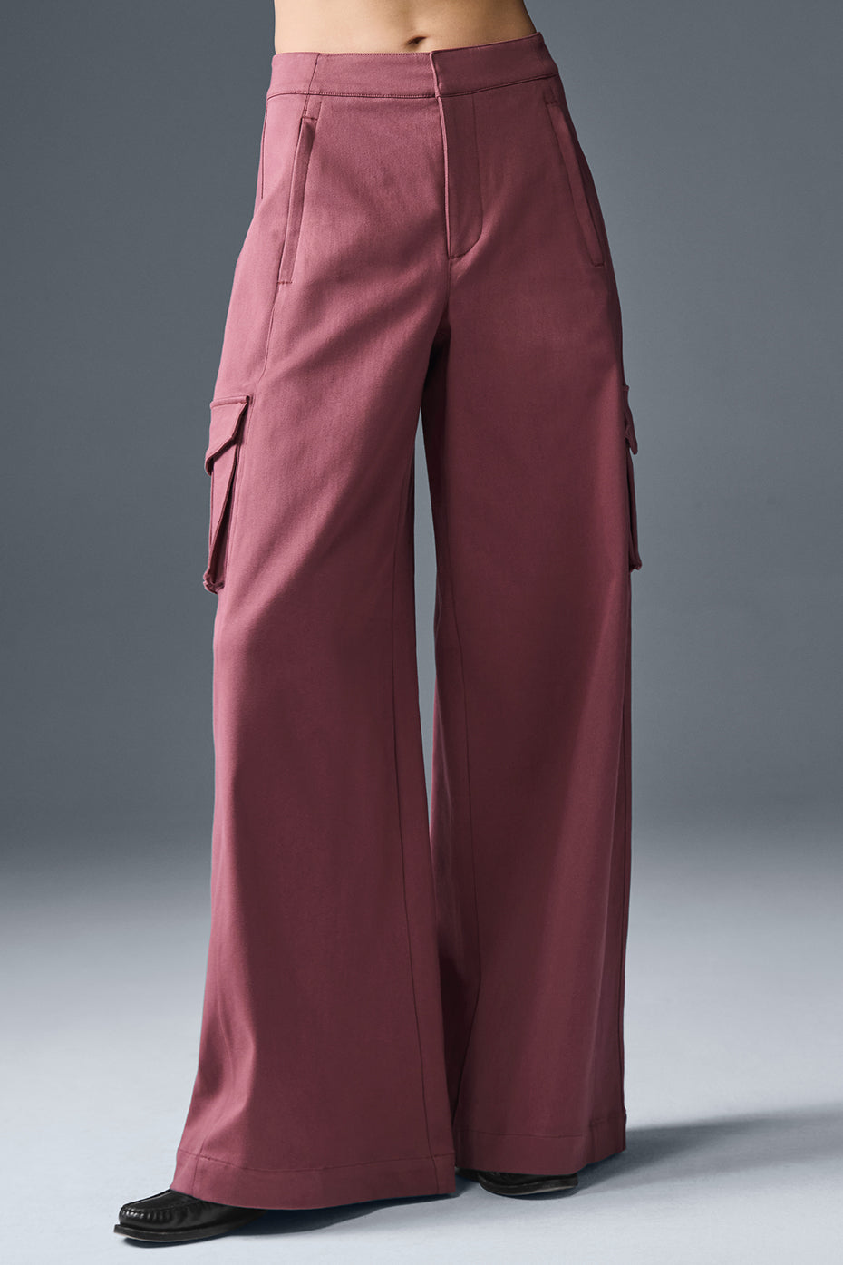 Show Off Cargo Wide Leg Trouser (Regular) — Burgundy Truffle
