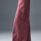 Show Off Cargo Wide Leg Trouser (Regular) — Burgundy Truffle