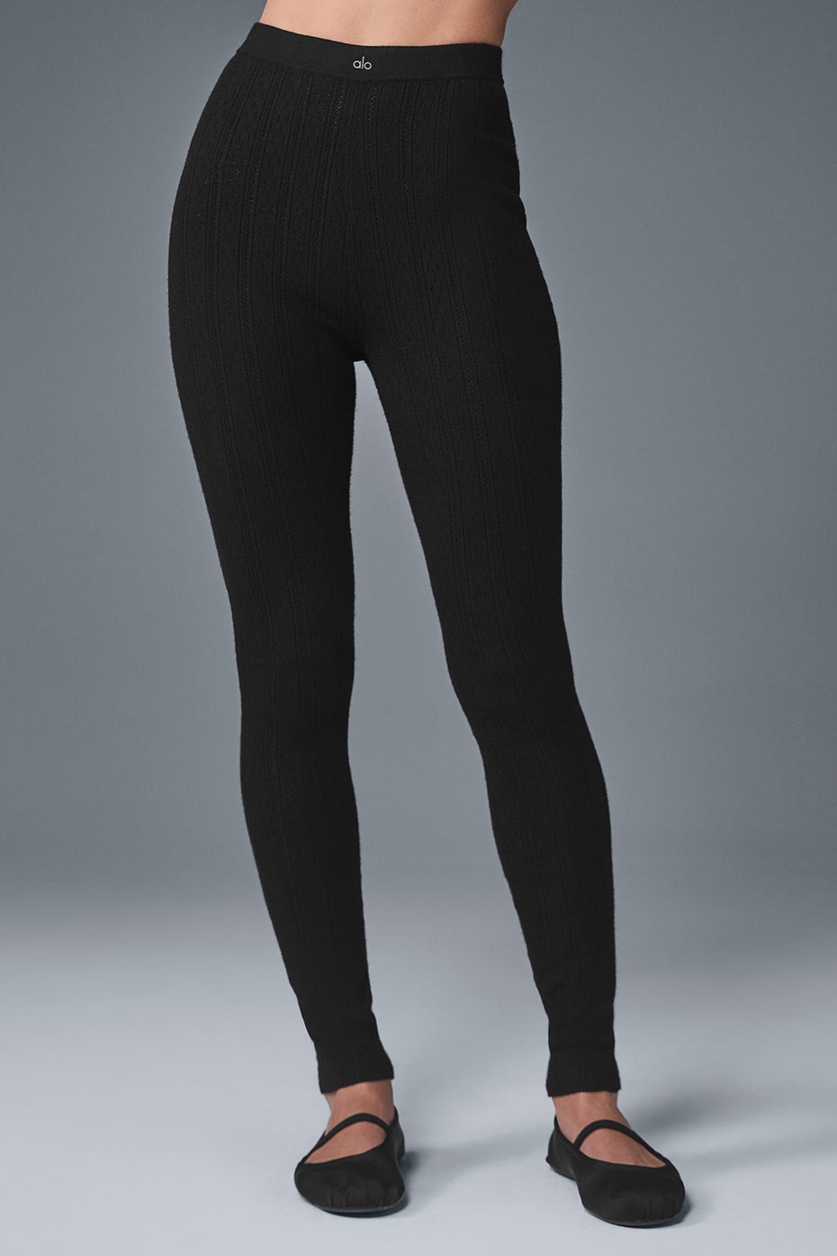 Pointelle Sweater High Rise Be Mine Leggings — Black